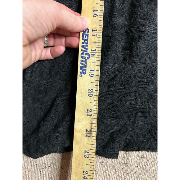 Deletta Anthropologie Black Lace Mock Neck Blouse Large Sheer Goth Fairy Witchy - Picture 6 of 9